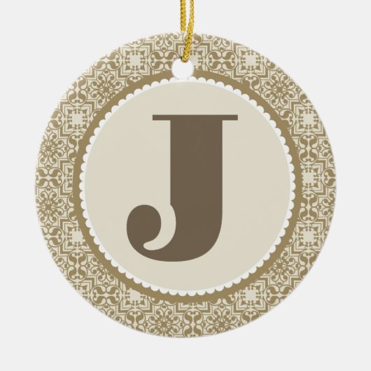 Monogram Letter J Alphabet Ornament (Voorkant)