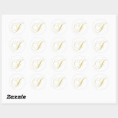Monogram Letter J Golden Single Ronde Sticker (Vel)