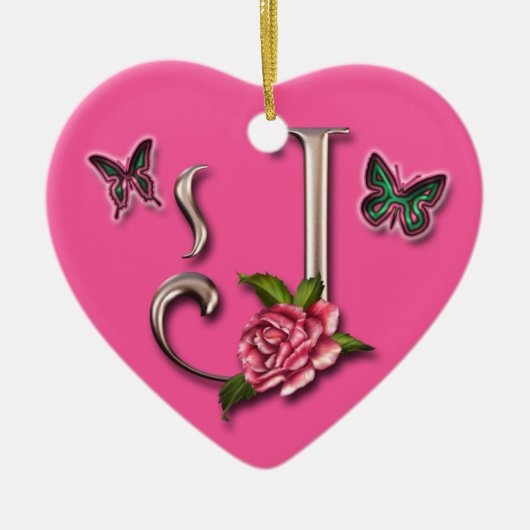 MONOGRAM LETTER J - HEART ORNAMENT (Voorkant)