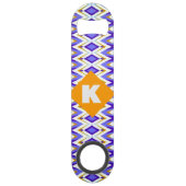 Monogram Letter K Blue en Oranje geometrisch Speed Flessenopener (Voorkant)