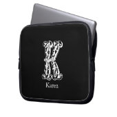 Monogram Letter K Initialen Laptop Sleeve (Voorkant Links)