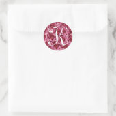 Monogram Letter K Pink Roses Sticker (Tas)