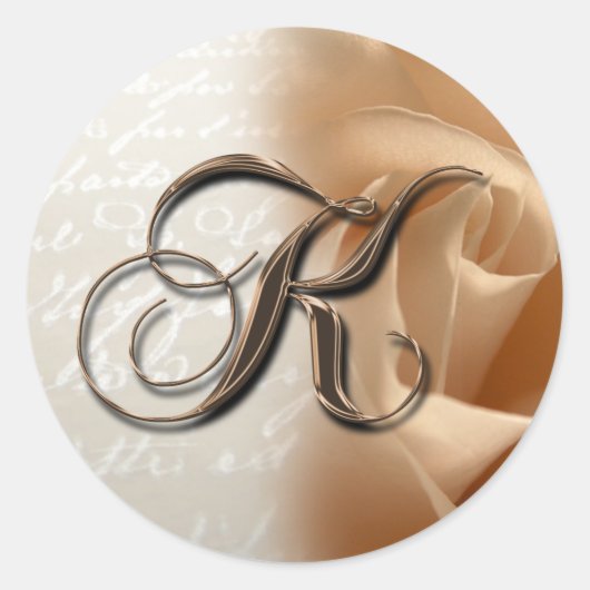 Monogram Letter K Wedding Envelope Sticker (Voorkant)