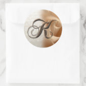 Monogram Letter K Wedding Envelope Sticker (Tas)