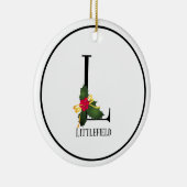 Monogram Letter L Gepersonaliseerde Kerstmis Keramisch Ornament (Rechts)