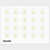 Monogram Letter L Golden Single Ronde Sticker (Vel)