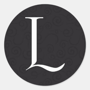 Monogram Letter L Ronde Sticker