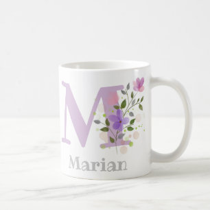 Monogram Letter M & Christelijke naam Koffiemok