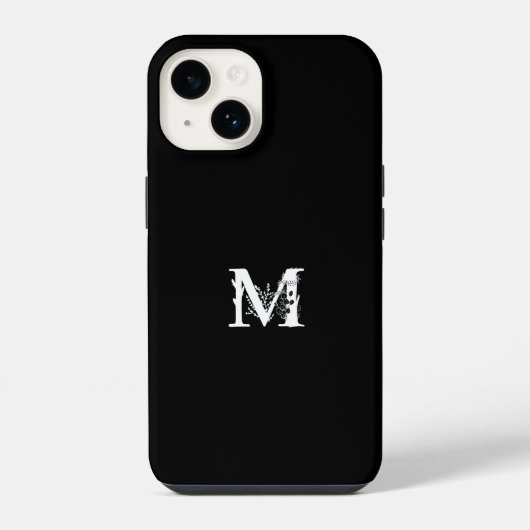MONOGRAM LETTER M MINIMALISTISCH ZWART iPhone HOESJE (Achterkant)