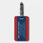 Monogram Letter M - Rode en witte pooldots Bagagelabel (Achterkant verticaal)