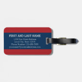 Monogram Letter M - Rode en witte pooldots Bagagelabel (Achterkant horizontaal)