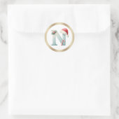 Monogram letter N, Santa hat Christmas  Sticker (Sac)