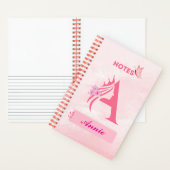 Monogram Letter Notitieboek – Pink Princess Design (Binnen)