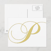 Monogram Letter P Golden Single Briefkaart (Voorkant / Achterkant)