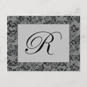 Monogram letter R Briefkaart