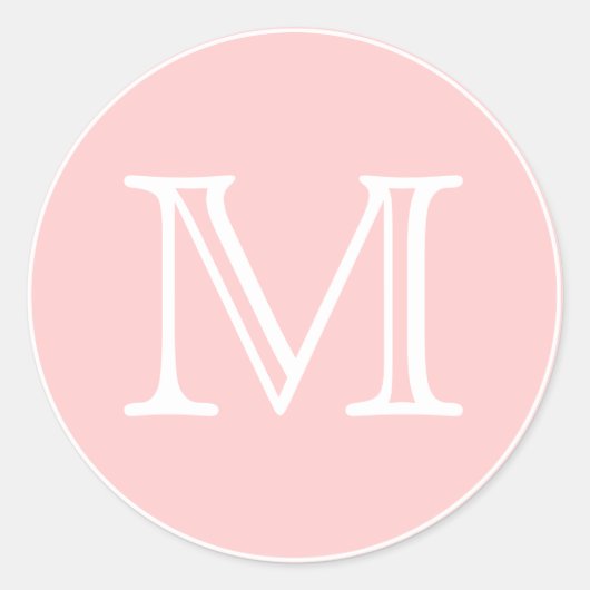 Monogram letter ronde sticker (Voorkant)