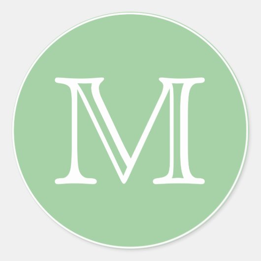 Monogram letter ronde sticker (Voorkant)