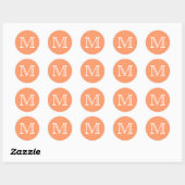 Monogram letter ronde sticker (Vel)