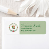 Monogram Letter S :Kerstkrans w / Sinterklaas Etiket (Insitu)