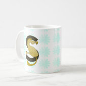 Monogram Letter S Pony Distressed Flower Pattern Koffiemok (Voorkant links)