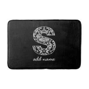 Monogram Letter S - Zwart en wit Badmat