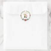 Monogram letter T, Kerstkrans w / Sinterklaas Ronde Sticker (Tas)