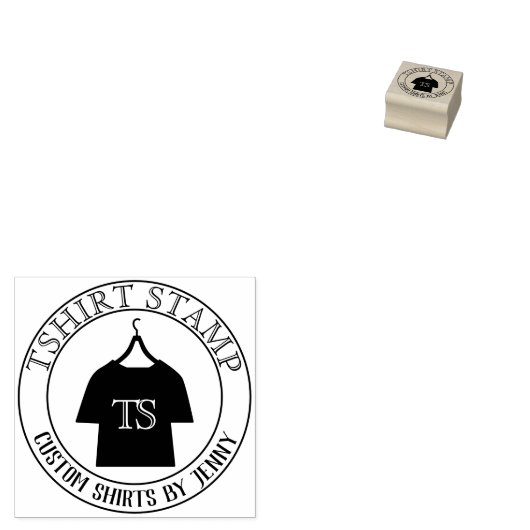 Monogram Letter T shirt Apparel Hanger Rubberstempel (Gestempeld)