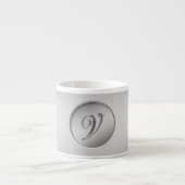 Monogram "Letter V" Espresso Kop (Voorkant)