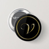 Monogram "Letter V" Ronde Button 5,7 Cm (Voorkant /achterkant)