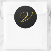 Monogram Letter V Wedding Envelope Seal Ronde Sticker (Tas)