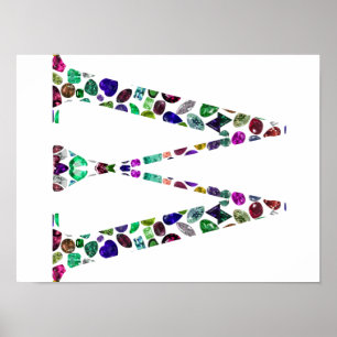 Monogram Letter W – Edelsteen Initiaal Ontwerp Poster
