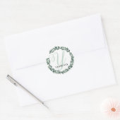 Monogram Letter Y Aangepaste Naam Minimalistische  Ronde Sticker (Envelop)
