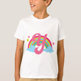 Monogram Letter Y Alphabet Rainbow T-shirt