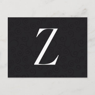 Monogram Letter Z Briefkaart