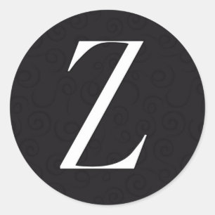 Monogram Letter Z Ronde Sticker