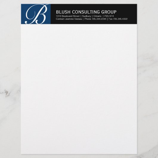 Monogram Letterhead Custom Briefhoofd (Voorkant)