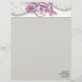 Monogram Letterhead Gray en Raspberry Briefhoofd (Voorkant)
