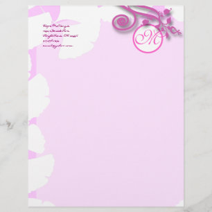 Monogram Letterhead Lavendel en Raspberry Custom Briefhoofd