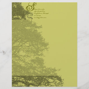 Monogram Letterhead Limoen Tree Gepersonaliseerd Briefhoofd