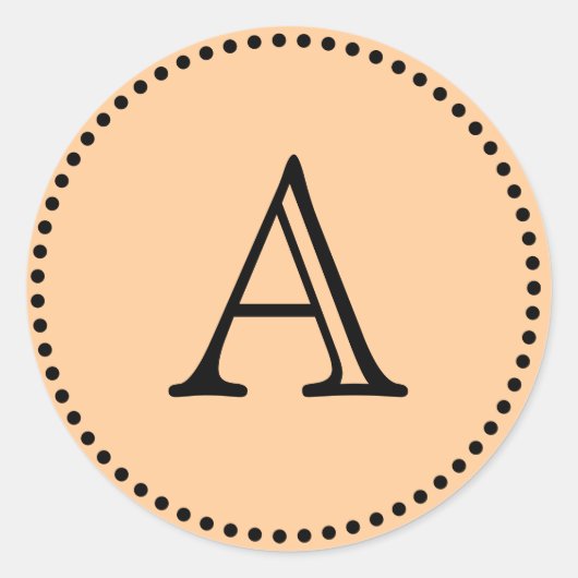 Monogram letters ronde sticker (Voorkant)