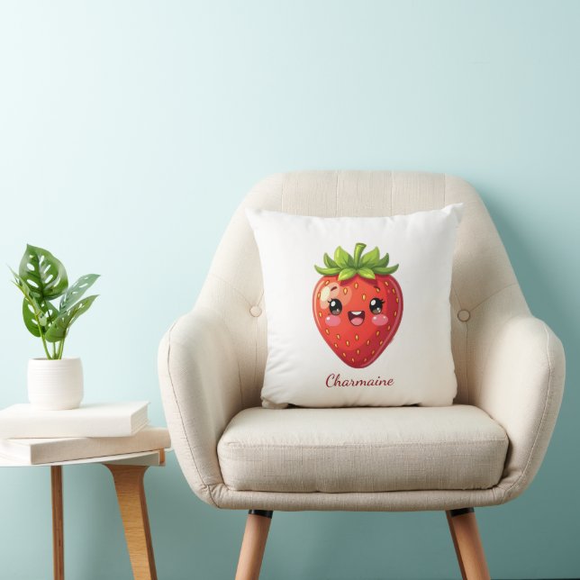 Monogram leuke aardbei kawaii kussen (Stoel)
