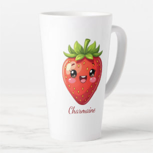 Monogram leuke aardbei kawaii latte mok