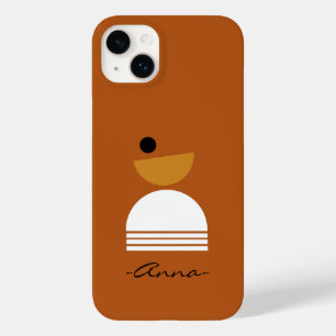 Monogram leuke kleuren Abstract Bruin wit eenvoudi Case-Mate iPhone 14 Plus Hoesje