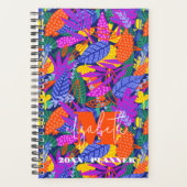 Monogram levendig bladpatroon planner (Voorkant)