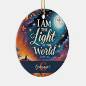 Monogram Levendig Christelijk Halloween Bijbelvers Keramisch Ornament (Rechts)