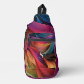 Monogram levendig kleurrijk modern abstract patroo sling bag (Voorkant)