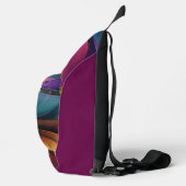 Monogram levendig kleurrijk modern abstract patroo sling bag (Rechts)