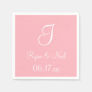 Monogram Licht Roze Classy Monochromatische luiers Servet