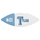 Monogram lichtblauw en wit american football (Paneel)