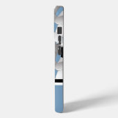 Monogram Lichtblauw Zwart Voetbal Patroon Case-Mate iPhone Case (Achterkant / Links)